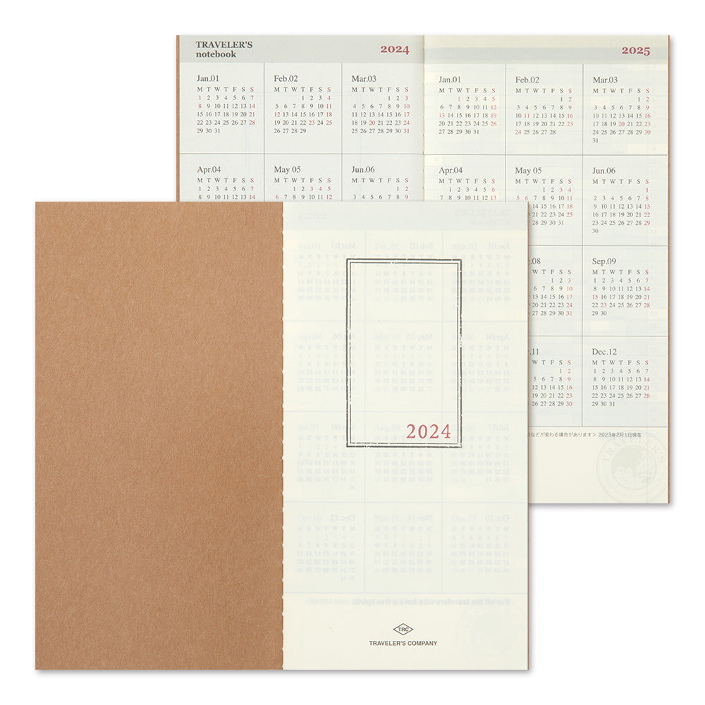 TRAVELER'S notebook Refill 2024 Monthly