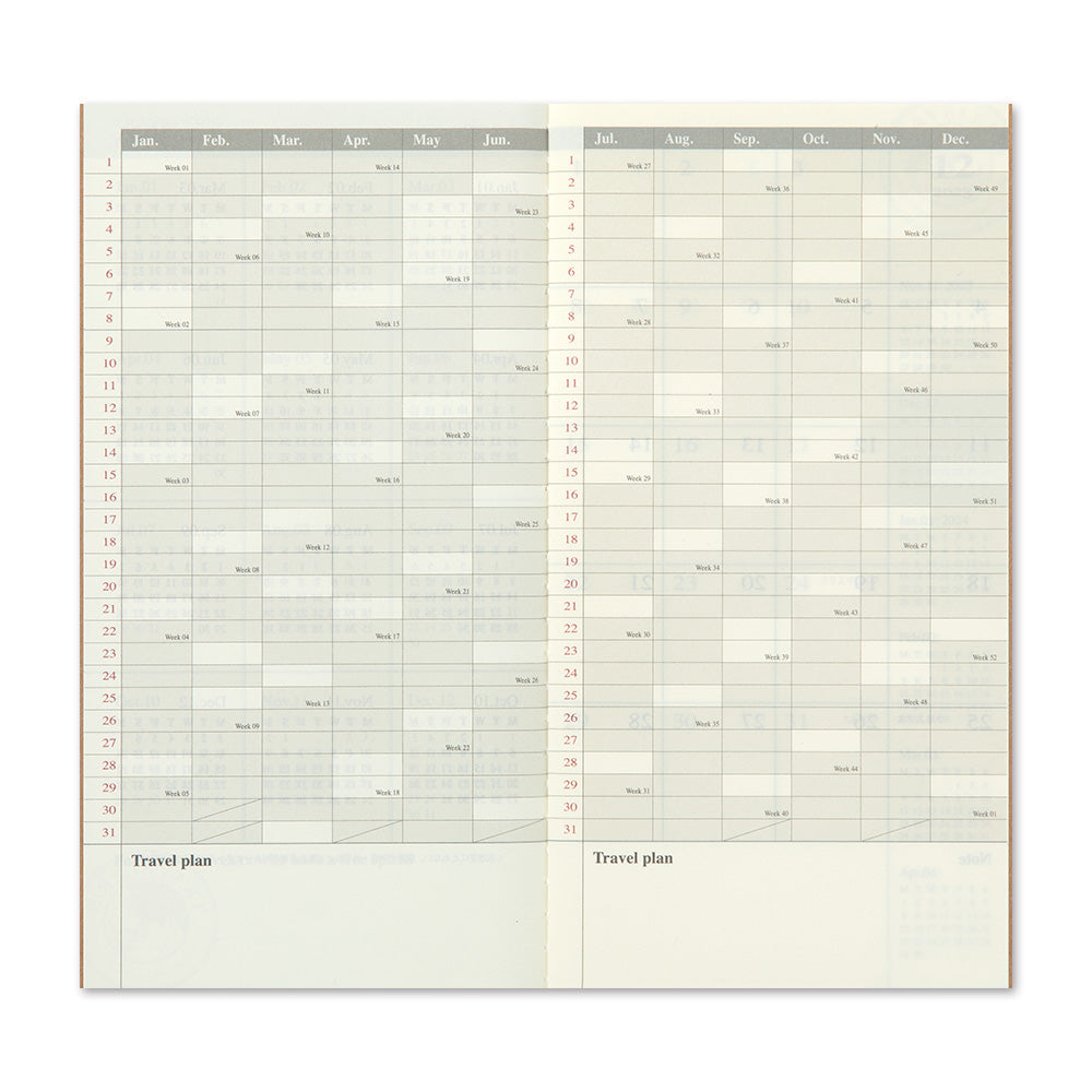 TRAVELER'S notebook Refill 2024 Monthly