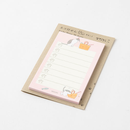 MIDORI Sticky Notes To Do Cat Pink