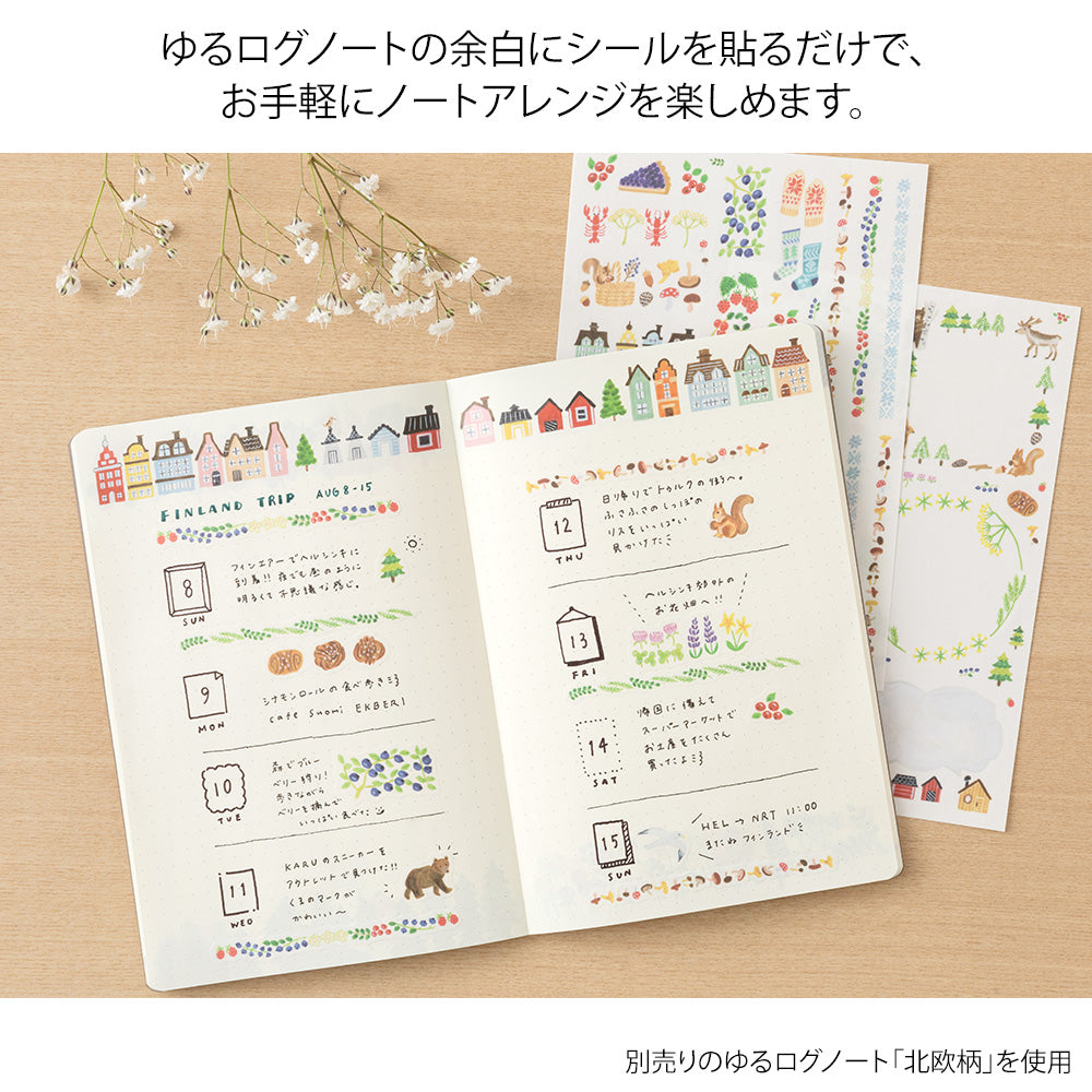 MIDORI Yuru Log Sticker 2 Sheets Scandinavia