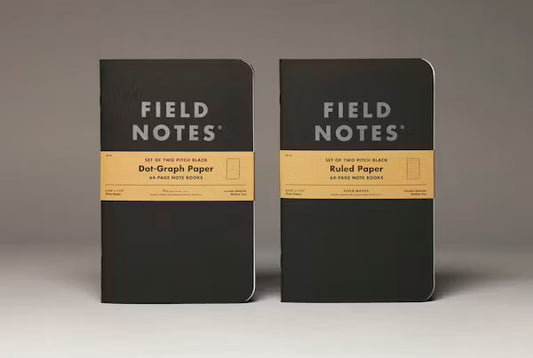 Field Notes: 2 PACK PITCH BLACK BOOK (RULED)