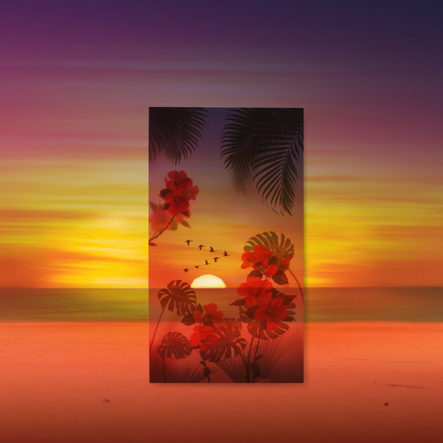 Appree Nature Scene Sticker - Tropical Sunset