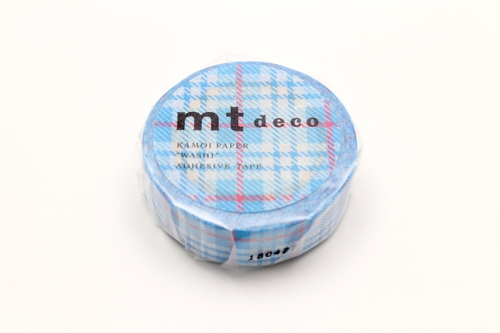 MT Check Light Blue Washi Sample