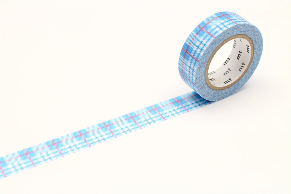 MT Check Light Blue Washi Sample