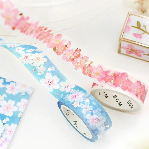 BGM Washi Tape- White Cherry blossoms