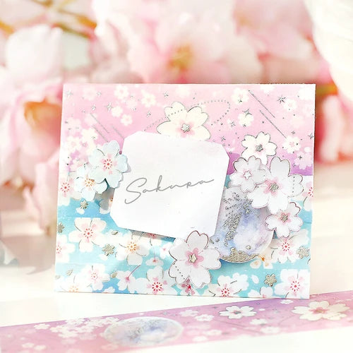 BGM Washi Tape- White Cherry blossoms