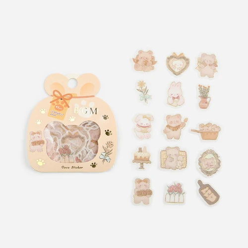 BGM Foil Stamping Stickers- Animals Teddy Bear