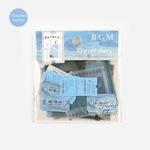 BGM Foil Stamping Stickers- Travel Diary Sky