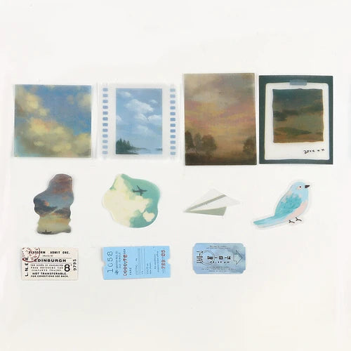 BGM Foil Stamping Stickers- Travel Diary Sky