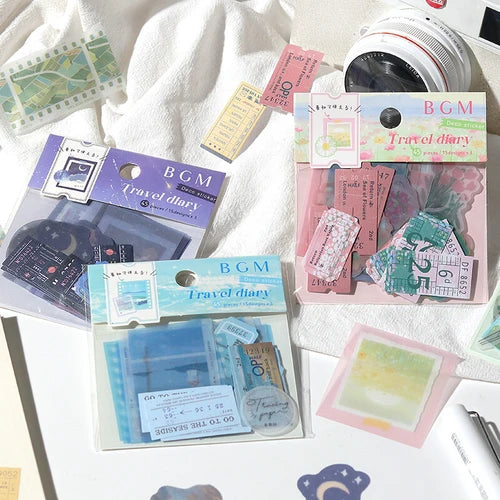 BGM Foil Stamping Stickers- Travel Diary Sky