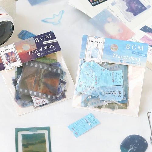 BGM Foil Stamping Stickers- Travel Diary Ocean