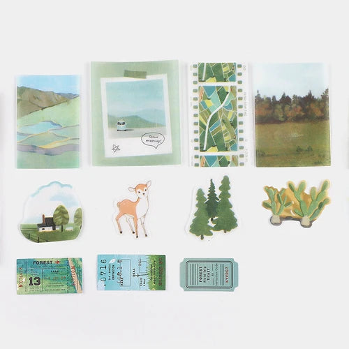 BGM Flake Stickers- Travel Diary Mori