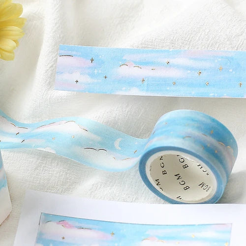 BGM Washi Tape- Oil Pastel ・Clouds