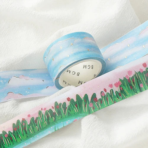 BGM Washi Tape- Oil Pastel ・Clouds