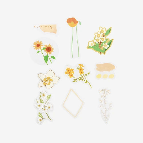 BGM PET Stickers- Yellow Flowers Bloom