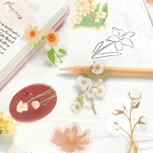 BGM PET Stickers- Red Flowers Bloom