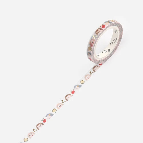 BGM Slim Washi Tape- Hedgehog