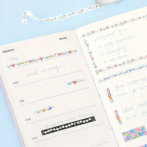 BGM Slim Washi Tape- Pearl Necklace