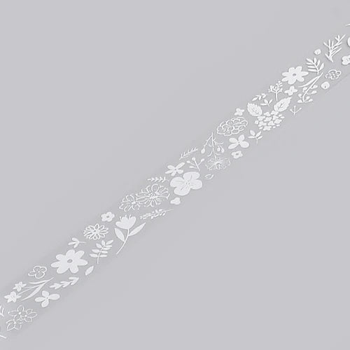 BGM Clear Tape- White Flower Field