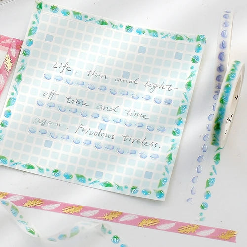 BGM Slim Washi Tape- Blue Petal