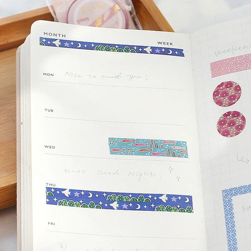 BGM Slim Washi Tape- Seabed