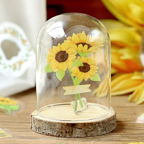 BGM Flake Stickers- Flower blooms in a bottle *yellow