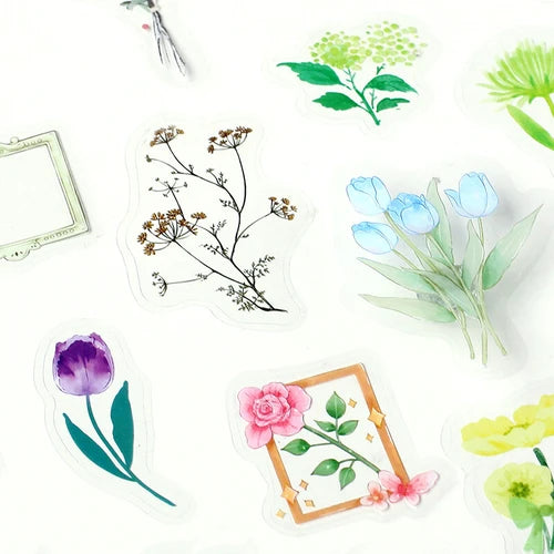BGM Flake Stickers- Flower blooms in a bottle *Violet