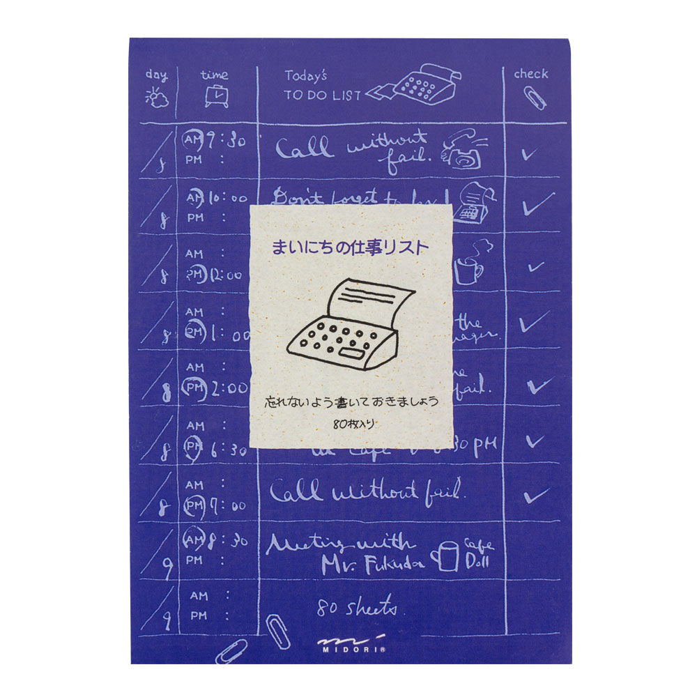 Memo Pad To Do List Blue