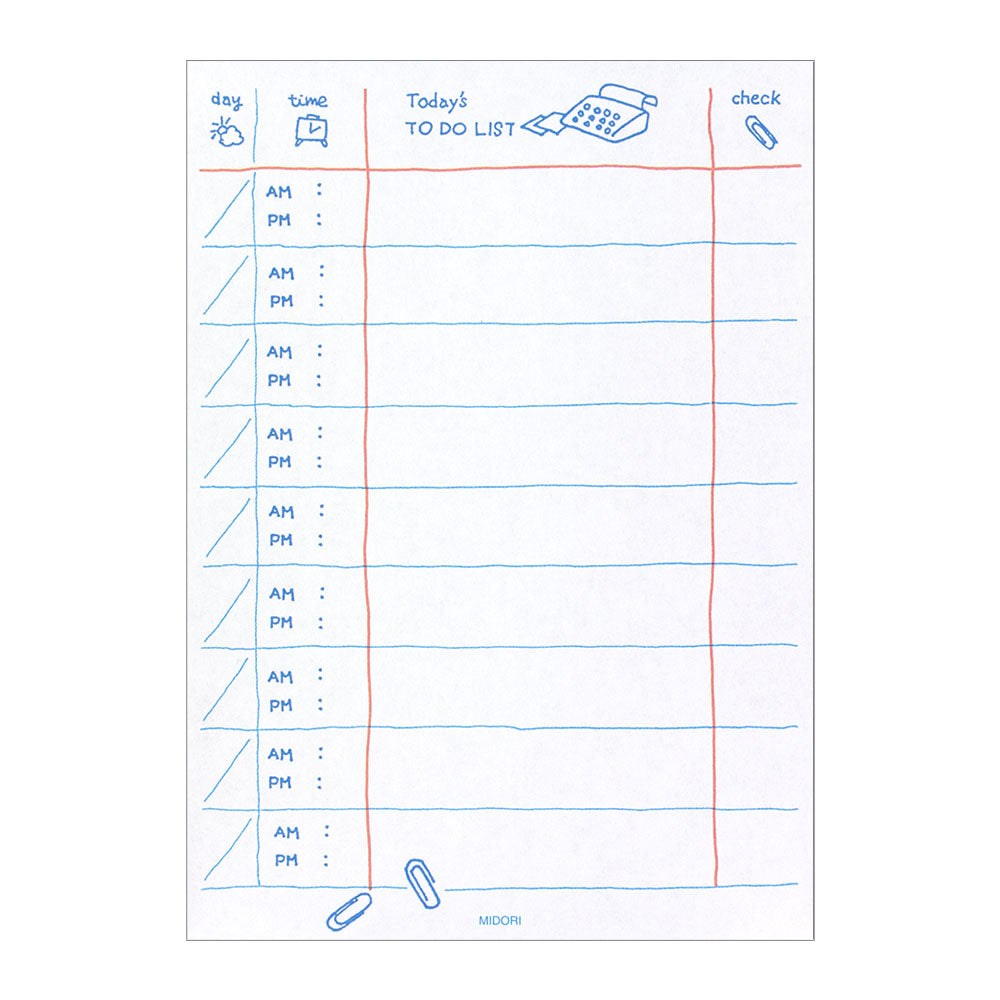 Memo Pad To Do List Blue