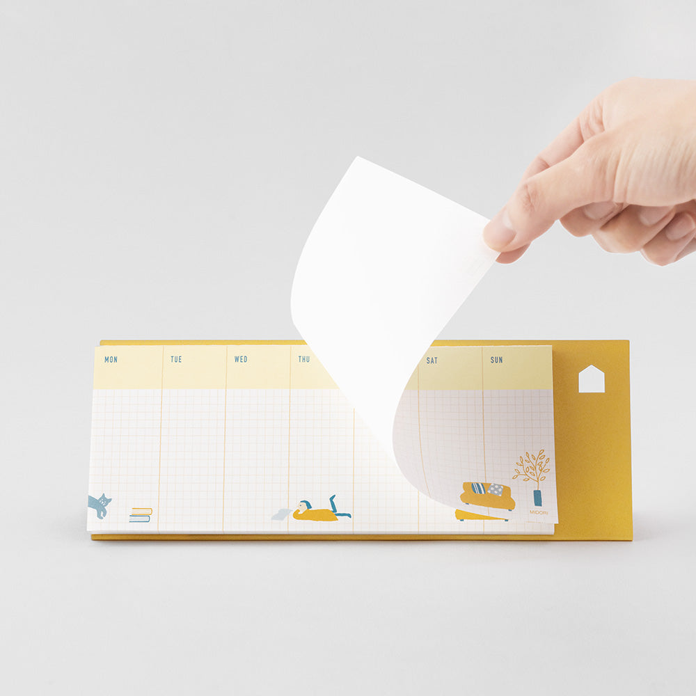 Stand Memo Pad Horizontal Type Weekly block