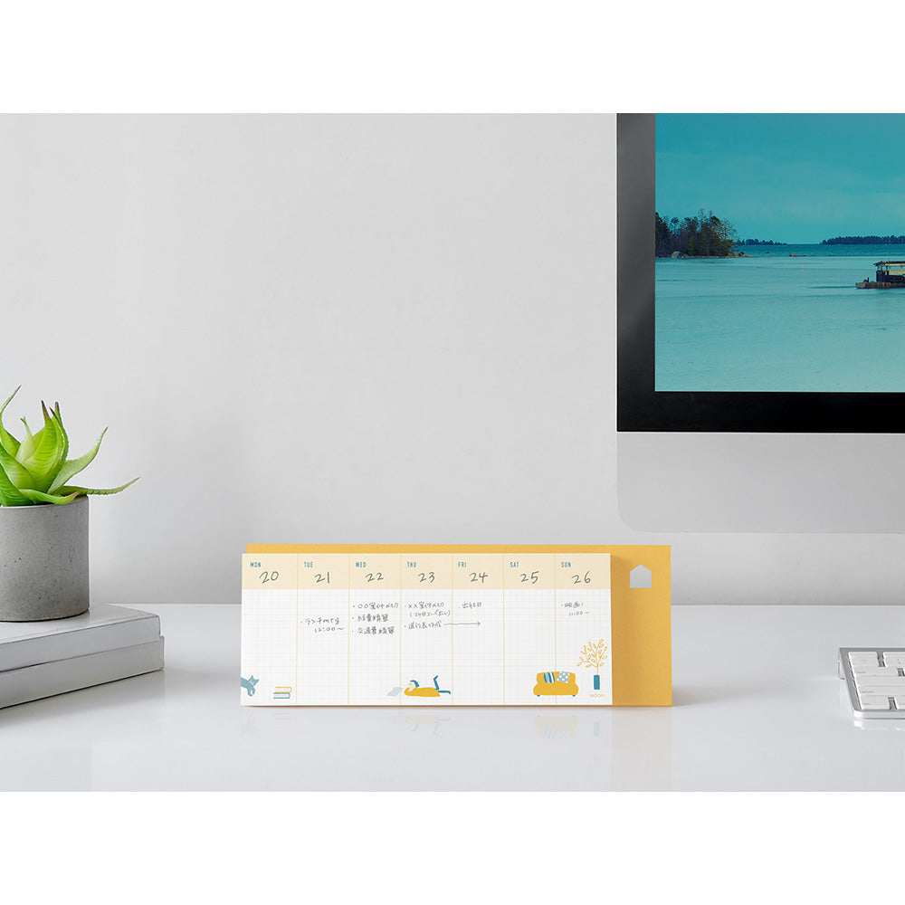 Stand Memo Pad Horizontal Type Weekly block