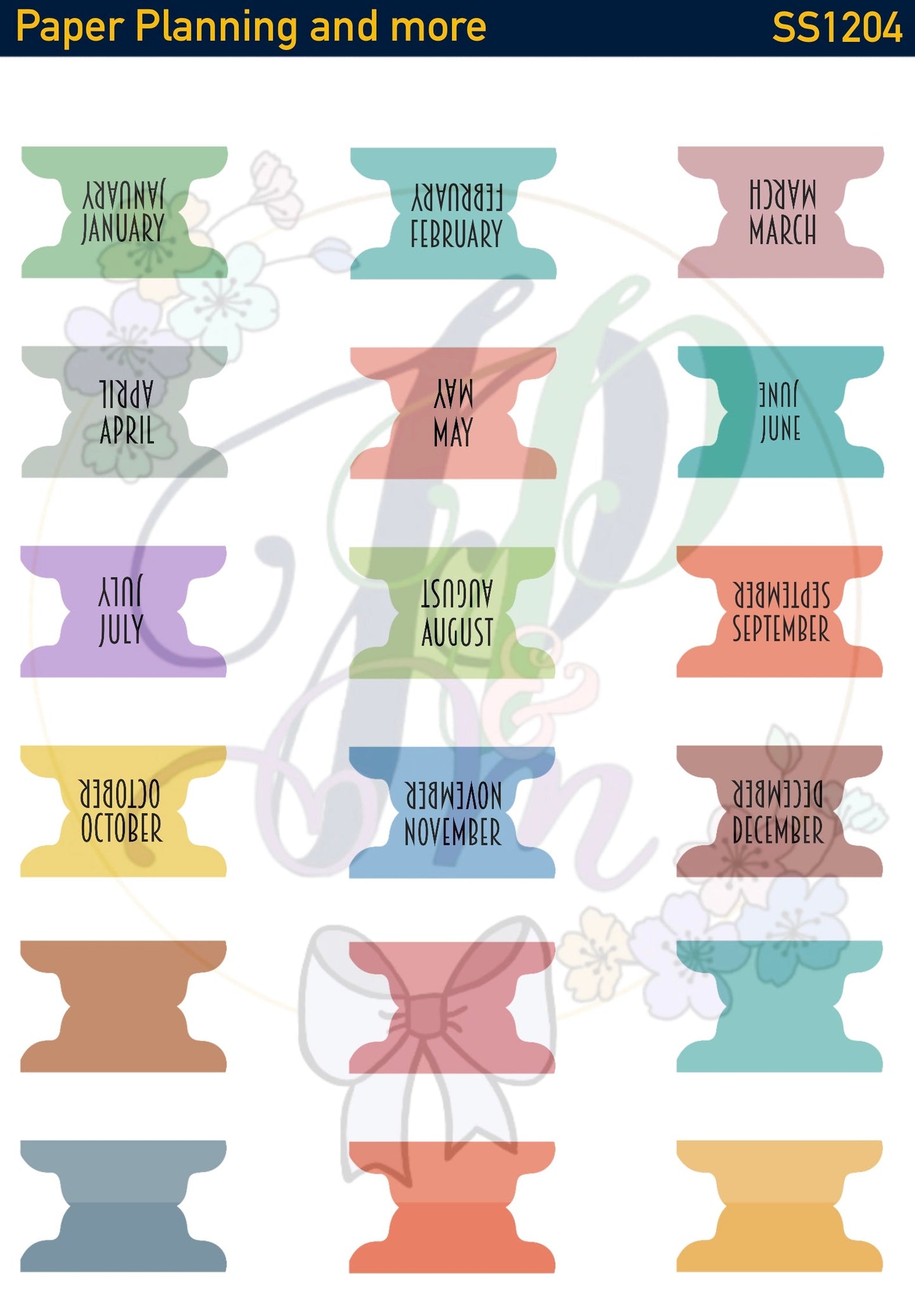 Pastel Tabs Sticker Sheet- A5 size