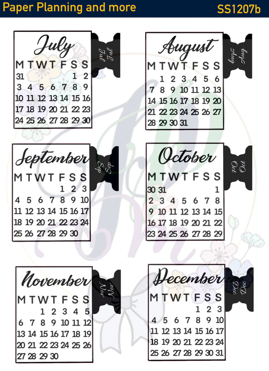 Calendars with Custom Colour Tabs Sticker Sheet