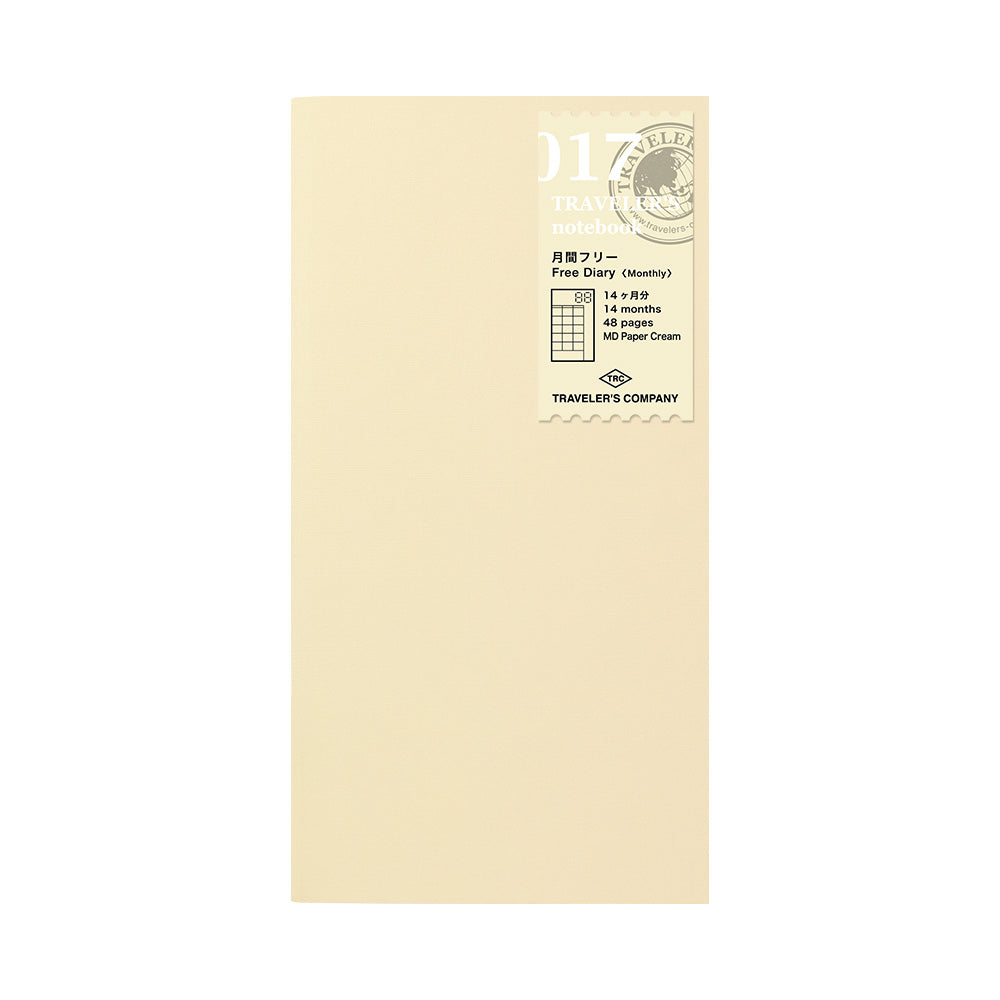 TRAVELER'S notebook Refill Free diary (monthly) 017