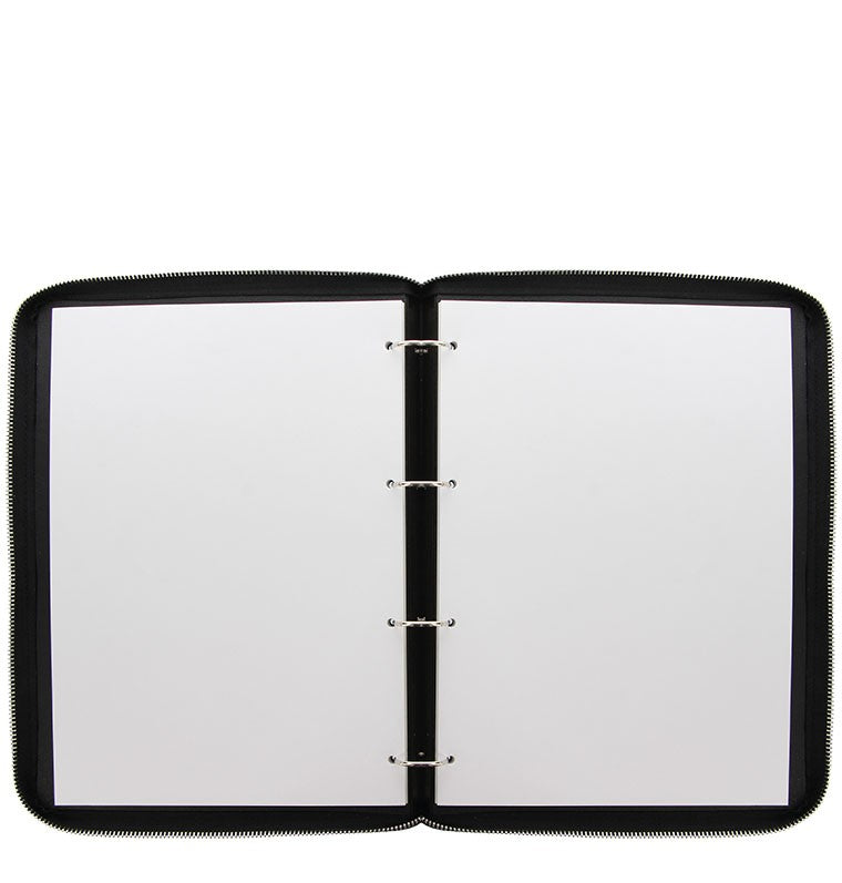 Clipbook Classic Monochrome A4 Zip Notebook Black In stock