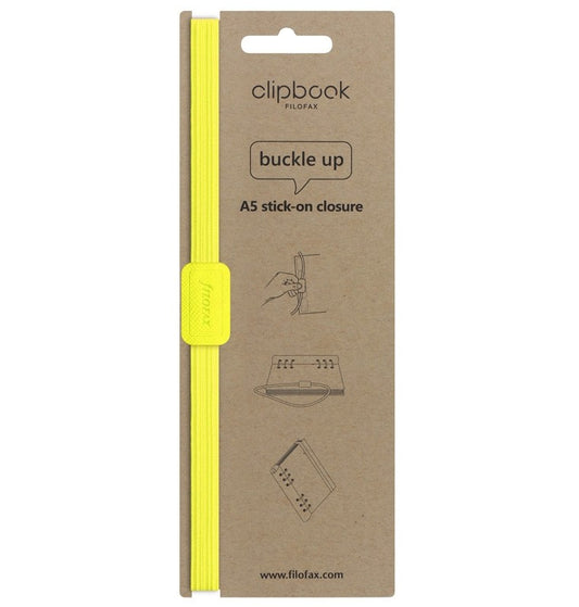 Clipbook Saffiano Fluoro A5 Elastic Closure Yellow