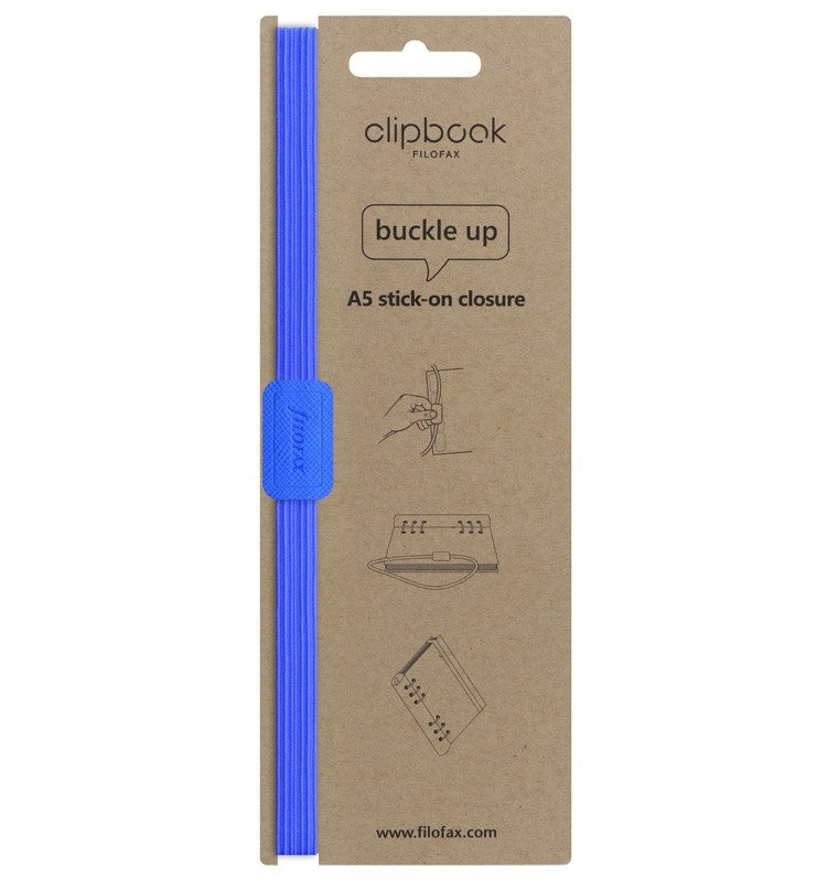 Clipbook Saffiano Fluoro A5 Elastic Closure Blue