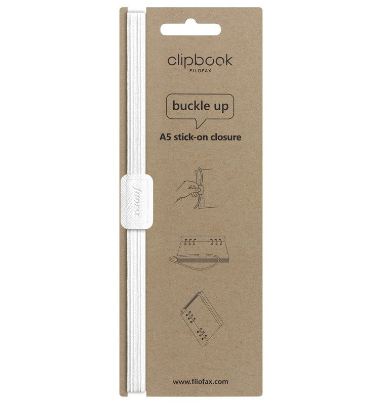 Clipbook Classic Monochrome A5 Elastic Closure White
