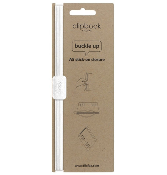 Clipbook Classic Monochrome A5 Elastic Closure White