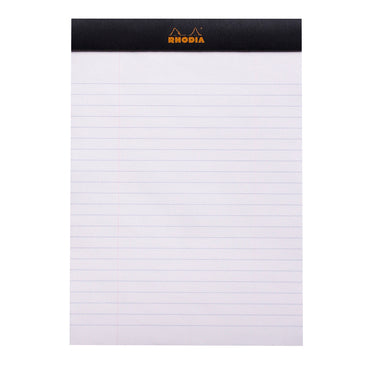 Rhodia Basics Black Stapled Line + Margin Ruled Notepad - No. 16