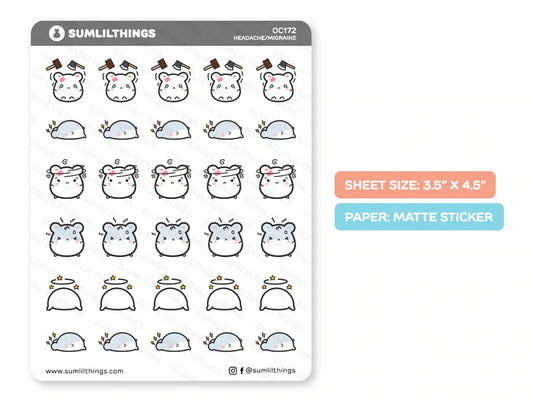 Headache Migraine Stickers
