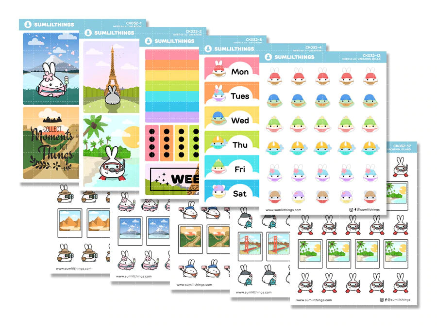 Need A Lil' Vacation Decorative Kit (10 Pages) - HOLO FOIL