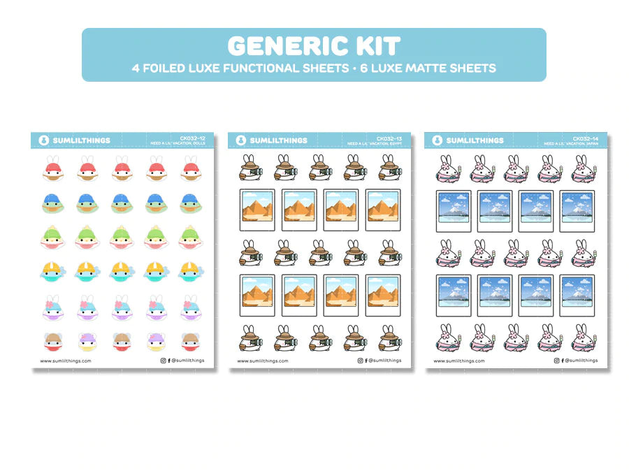 Need A Lil' Vacation Decorative Kit (10 Pages) - HOLO FOIL