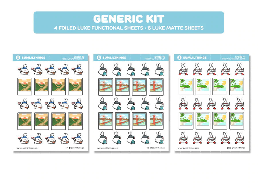 Need A Lil' Vacation Decorative Kit (10 Pages) - HOLO FOIL