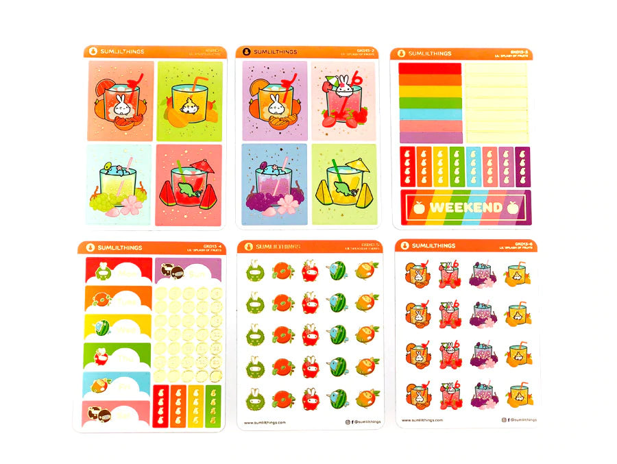 Lil' Splash of Fruits Decorative Kit (6 Pages) - GOLD FOIL