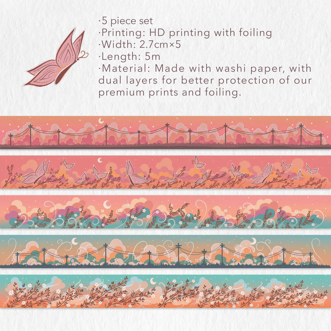 Afterglow Gilded Washi Tape Set