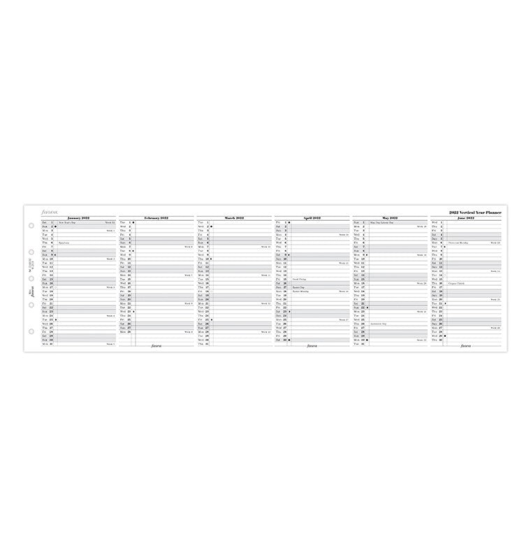 Vertical Year Planner Mini 2022
