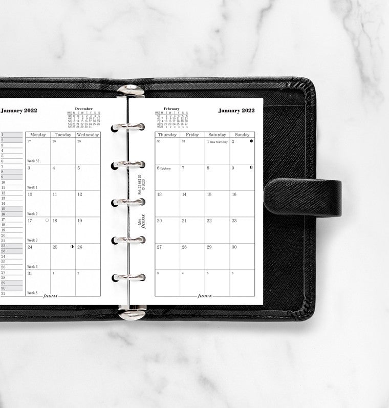 Month On Two Pages Diary Mini 2022