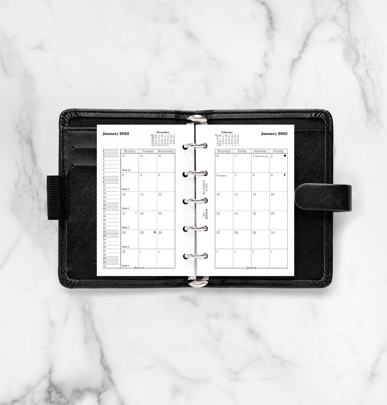 Month On Two Pages Diary Mini 2022