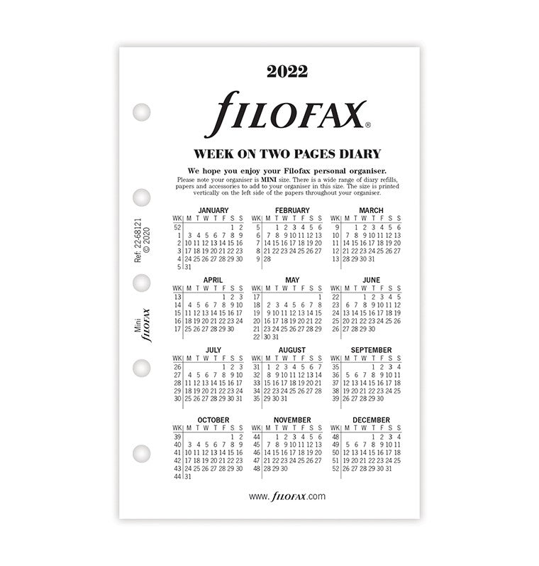 Week On Two Pages Diary Mini 2022